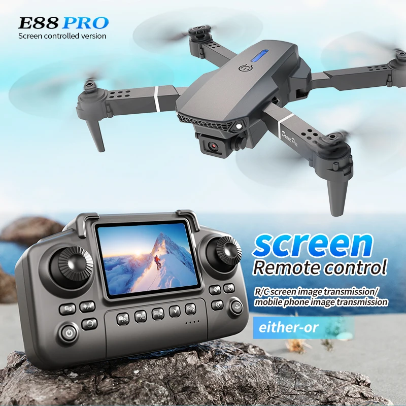 Rc Helicopter Case - 전문가용 E88 PRO 드론, 화면 탑재